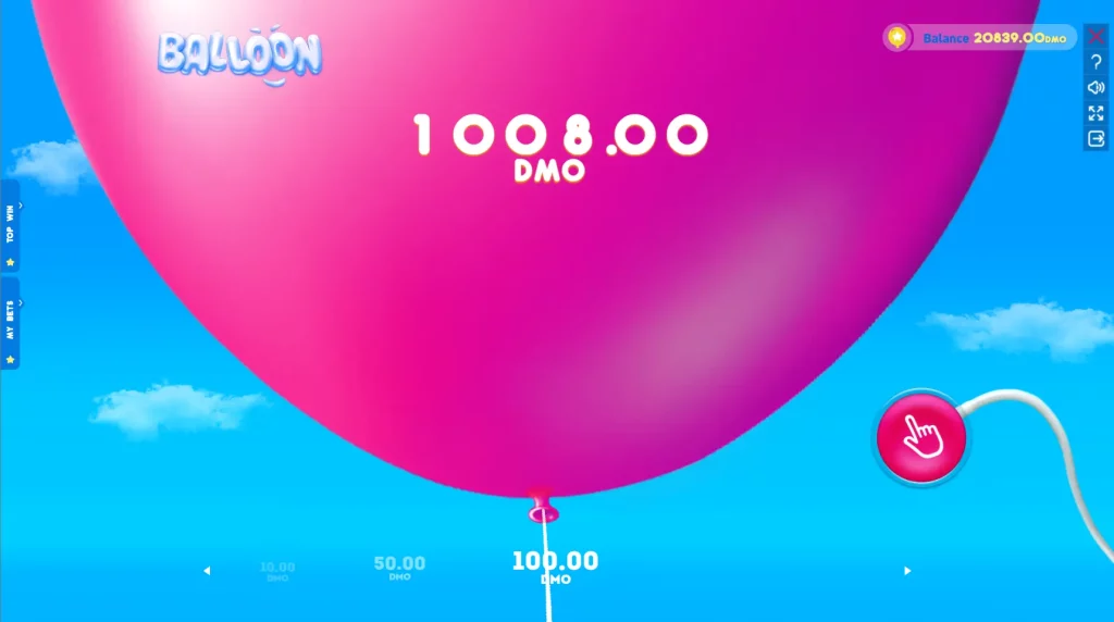Скриншот Balloon - панель ставок
